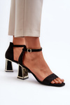 Black suede sandals with a heel Pholia