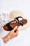 Children's Leather Sandals With Buckle Black Letto