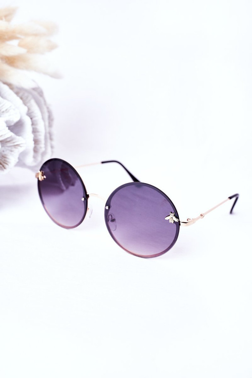 Gold Sunglasses With A Fly Dark Brown Ombre