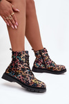 Women's insulated boots with floral design Artiker 57C1050 multicolor