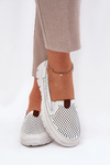 Perforated Ballet Flats Made Of Natural Leather Vinceza 95336 White