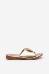 Women's Flat Sandals with Gold Embellishment Rivashea
