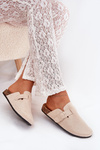 Women's Slippers and On Cork Platform With Buckle Light Beige Klarae