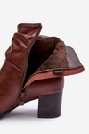 Women's Ruched Booties On Heel Brown Liriam