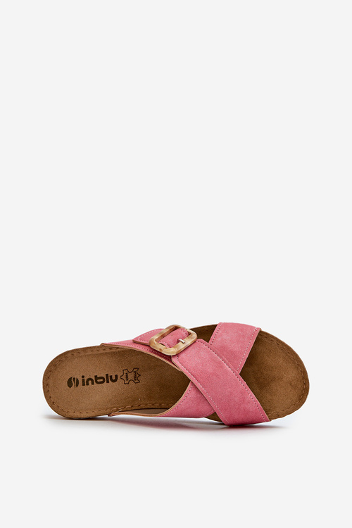 Klapki Wygodne Damskie Z Klamrą Różowe Inblu VO000012