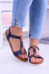 Navy Blue Comfortable Women's Flat Sandals Dubi