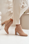 Insulated Heeled Boots with Mirror Element Beige Silvare
