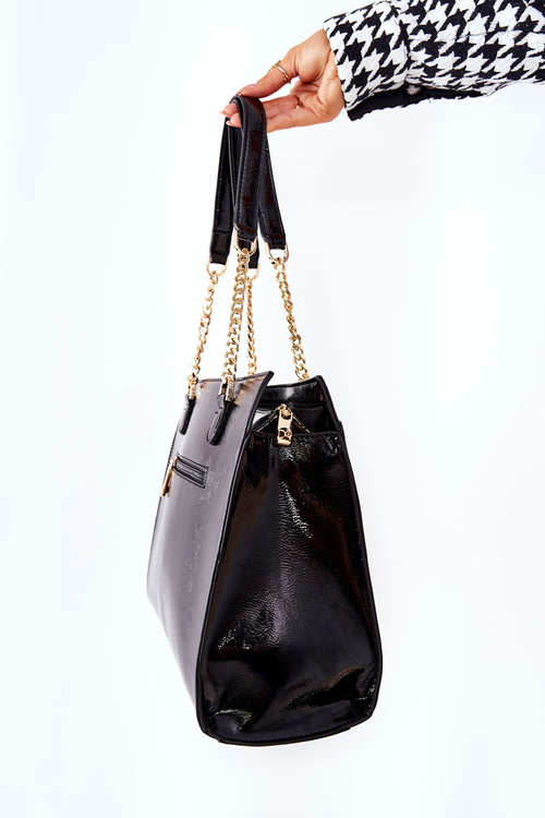 Lacquered Shoulder Bag NOBO L1750 Black