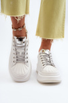 Women's Leather Platform Sneakers GOE NN2N4033 White