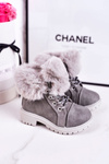 Children's Insulated Boots With Fur Grey Nella