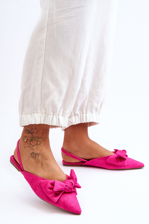 Women's Slip-On Ballerinas With Bow Fuchsia Nadine