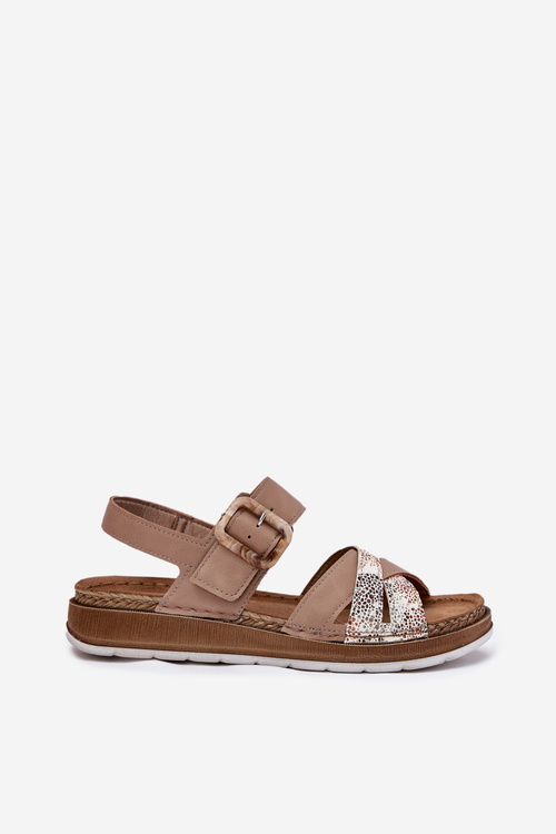 Ladies Sandals With Buckle Beige Inblu GS000056