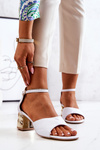 Leather Stiletto Sandals Lewski 3027 White