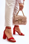 Women's Sandals On A Stable Heel Red Lavissa