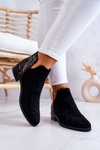 Suede Ankle Boots with Snakeskin Pattern Black Stephanie