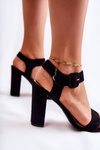 Classic Suede Sandals Black Nelia