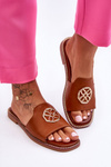 Women's Classic Flat Heel Sandals Camel Larotte