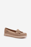 Women's Cut-out Loafers In Faux Suede With Gold Details Tinami