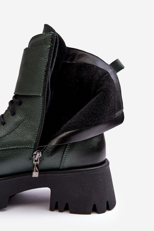 Leather Ankle Boots Women's Green Lemar Anceria