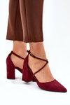 Pointed Toe Pumps With Decorative Straps On The Heel Bordeaux Verithas