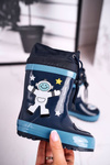 Children's Rubber Galoshes boots Navy Astronaut Mordeso