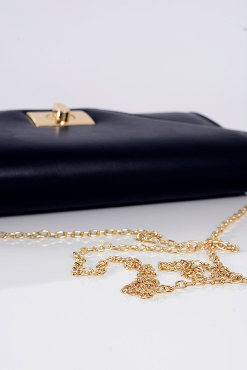 Women's Handbag Black Clutch Bag Gold Chain
