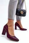 Leather Sandals On Heel Laura Messi 2624/228 Burgundy