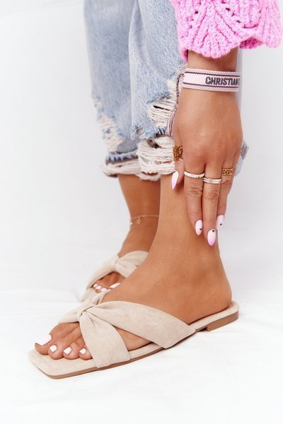 Women's Suede Slippers Beige Vanilla Sky