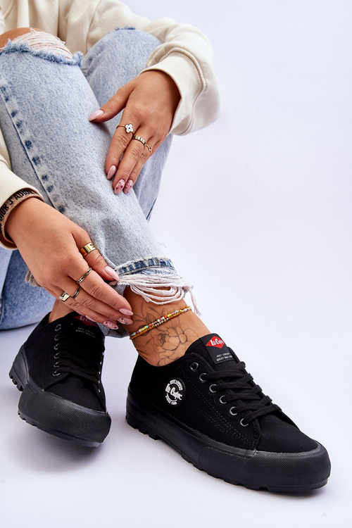 Trampki Niskie Damskie Platforma Czarne Lee Cooper LCW-23-44-1652L