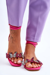 Sandały Damskie Ozdobne Motyle Fuksja Jeane