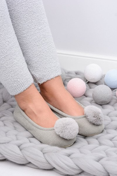 Grey SOXO Women's Homemade Ballerinas with Pump