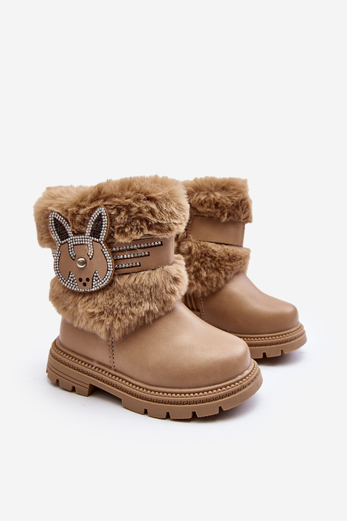 Children's Snow Boots with Fur Beige Lunami