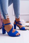 Sergio Leone SK868 Blue Stiletto Sandals