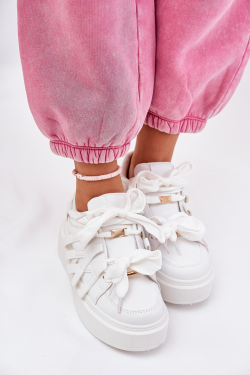 Eco Leather Sneakers On Platform White Penolle
