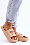 Light Women's Foam Slippers With Teddy Bear Beige Lia
