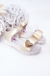 Children's Velcro Sandals Gold Sweetheart