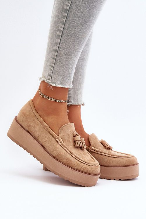 Women's Platform Loafers with Tassels Brown Mialani