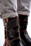 Women's Glossy Leather Boots With Zippers Maciejka 06238-18 Black