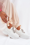 Sneakersy Z Ozdobnym Sznurowaniem Na Platformie Białe Evalianne
