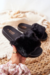 Rubber Moulded Slippers With Eco Fur Black Emmie