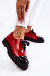 Lacquered Lace-Up Shoes Laura Messi 2441 Red