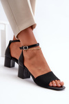 Women's Black Sandals with Stiletto Heel Desvia