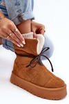 Women's Platform Snow Boots with Fur Camel Olimuka