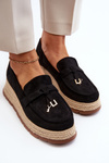 Women's Loafers with Woven Sole Black Torresia