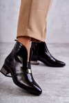 Leather Boots On Flat Laura Messi 2268 Black