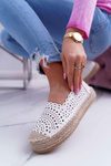 Espadryle Damskie Wsuwane Białe Satisfaction