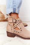 Openwork Boots With Jets Beige Dakota