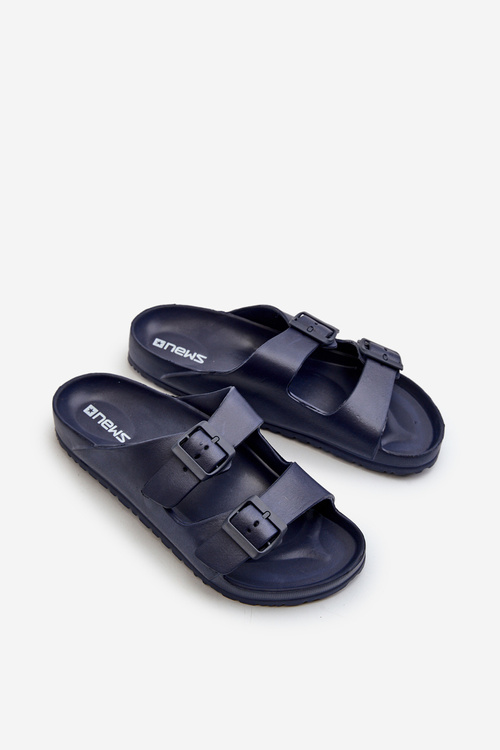 Men's Lightweight Foam Sandals with Buckles Navy Avatara