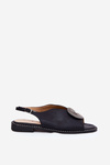 Shiny Women's Sandals With Decorative Detail S.Barski KV51-012 Black