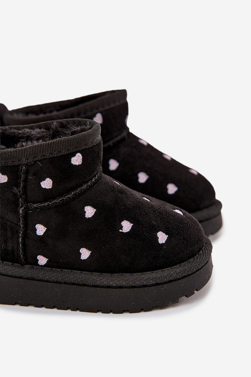 Children's Snow Boots With Hearts Black Gracina
